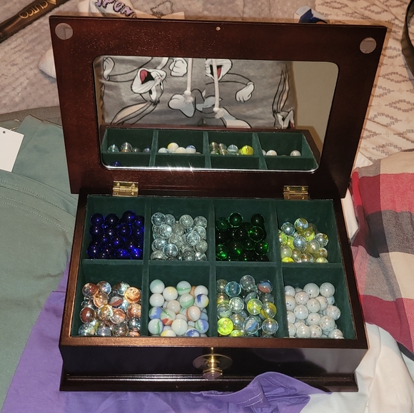 Antique handmade German marbles with box - Picture 2 of 2